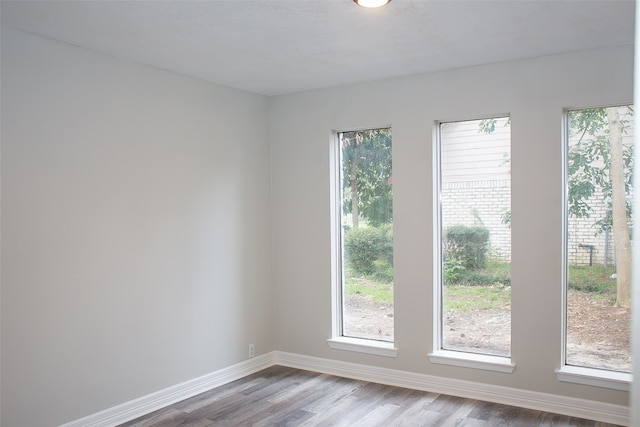 spare room with light wood-type flooring and a healthy amount of sunlight