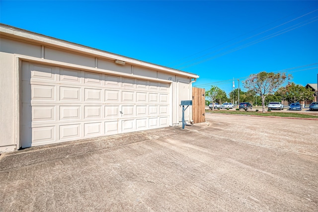 view of garage