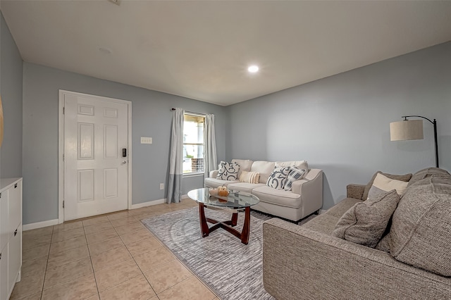 view of tiled living room