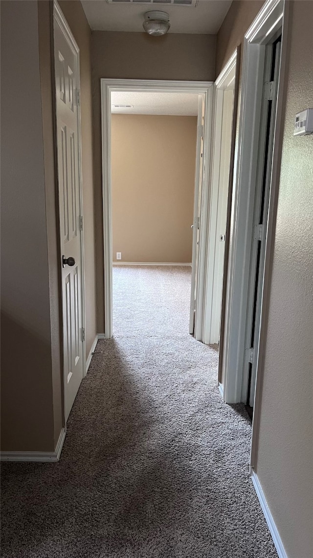 corridor featuring carpet flooring