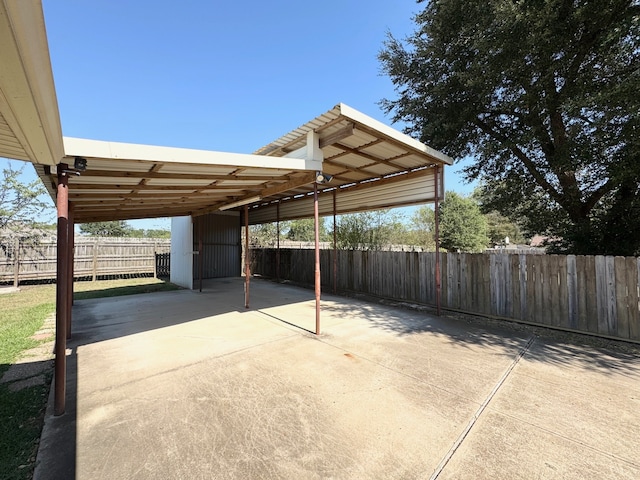 view of car parking with a carport