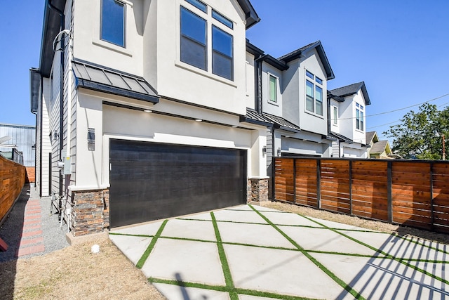 exterior space featuring a garage