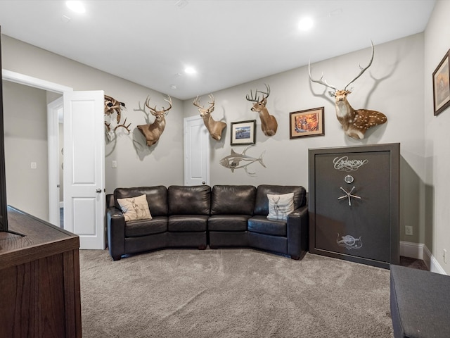 living room with carpet