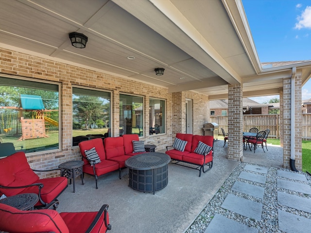 view of patio / terrace with an outdoor hangout area