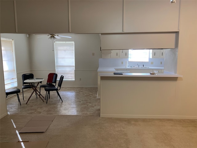 kitchen with sink and ceiling fan