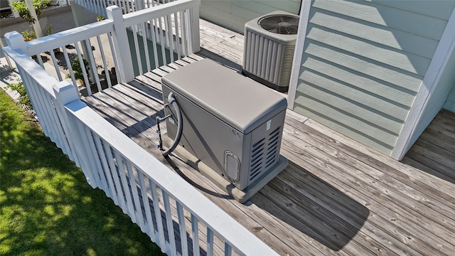 deck with ac unit and central AC