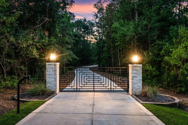 view of gate at dusk