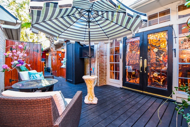 deck with french doors