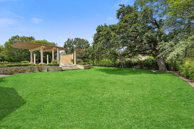 view of yard featuring a pergola