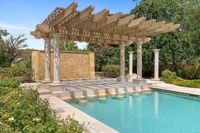 view of pool with a pergola