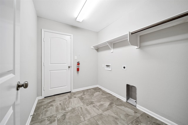 laundry room featuring hookup for an electric dryer and hookup for a washing machine