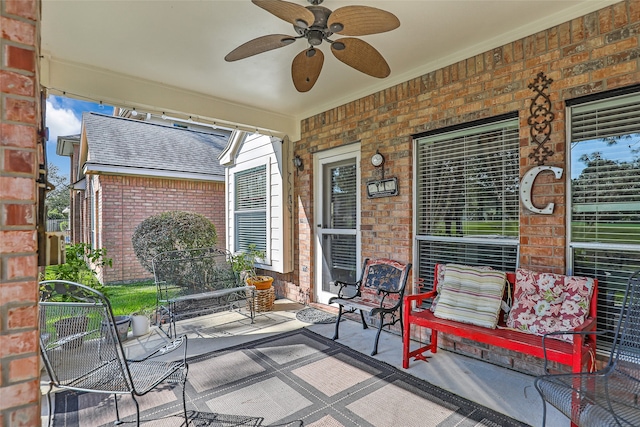 view of patio / terrace with ceiling fan