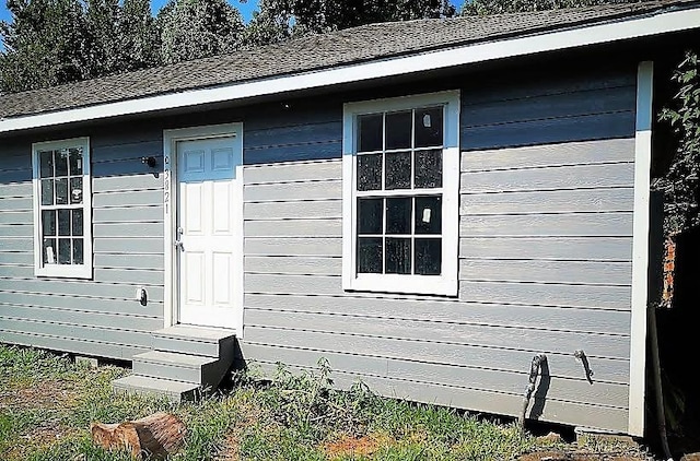 view of home's exterior featuring entry steps