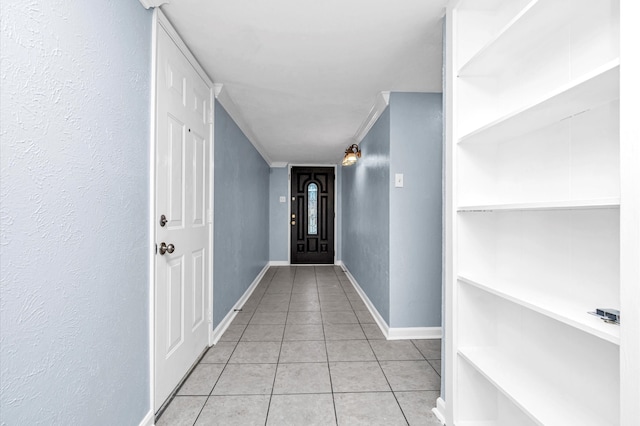 interior space with light tile patterned floors