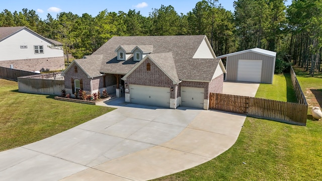 view of front facade with a front lawn