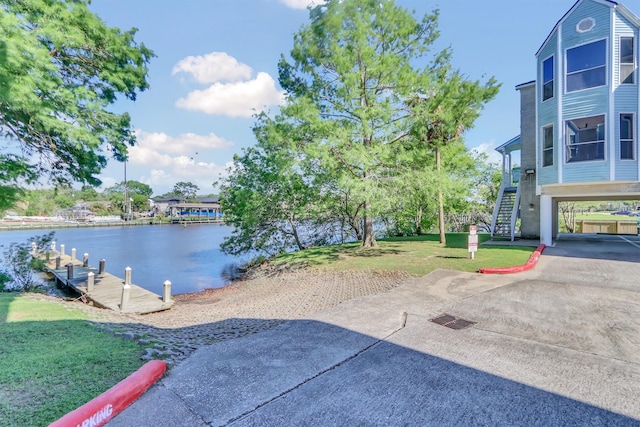 exterior space with a boat dock