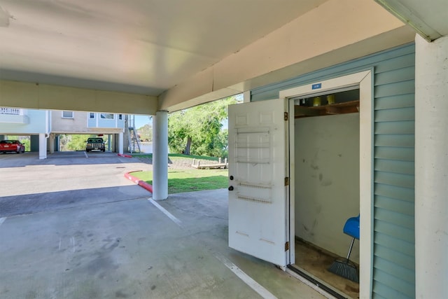 view of patio with a carport