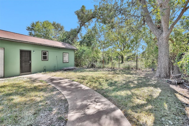 view of yard with fence