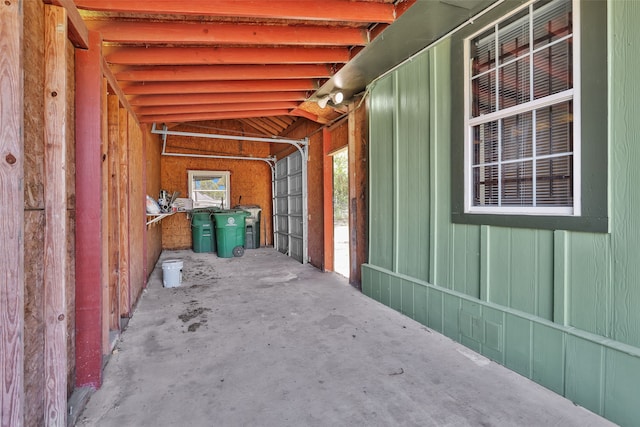 interior space featuring concrete floors