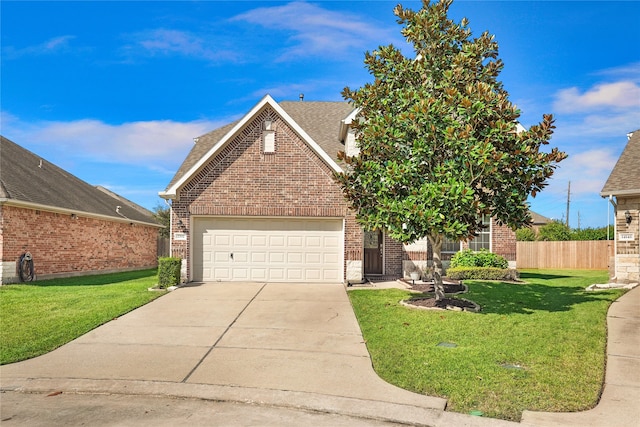 view of front of home with a front lawn