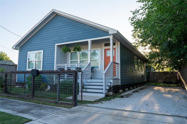 bungalow-style home featuring a porch