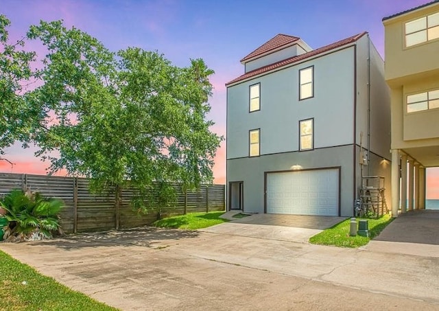 view of front of house featuring a garage