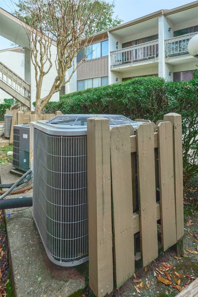 exterior details featuring central AC unit