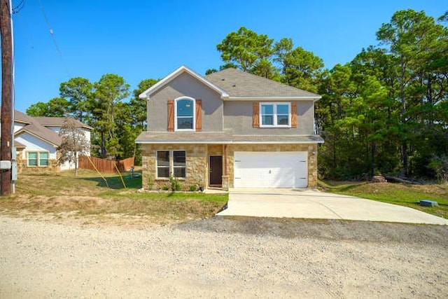 view of front of property featuring a garage