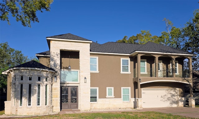 view of front of home featuring a garage