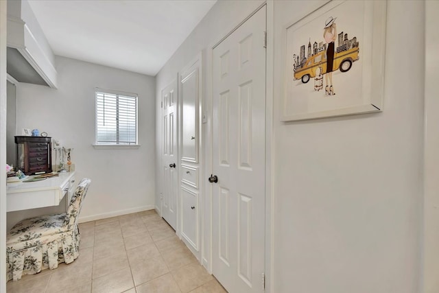 interior space featuring light tile patterned floors