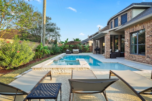 view of pool featuring a patio area and an outdoor hangout area