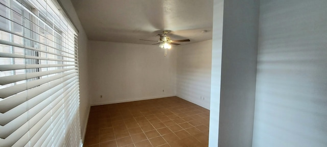 unfurnished room with ceiling fan