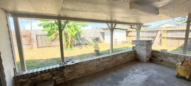 view of unfurnished sunroom