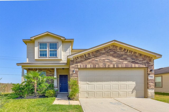 view of property with a garage