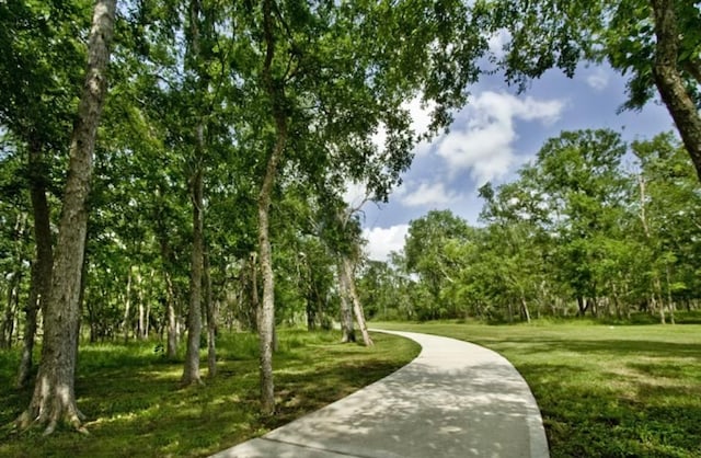 view of community featuring a lawn