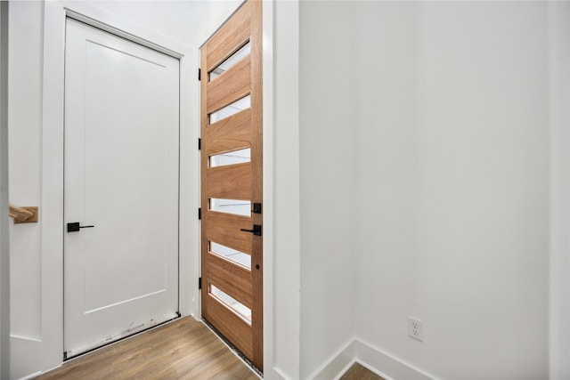 doorway featuring light wood-type flooring