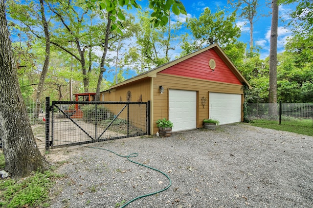 view of garage