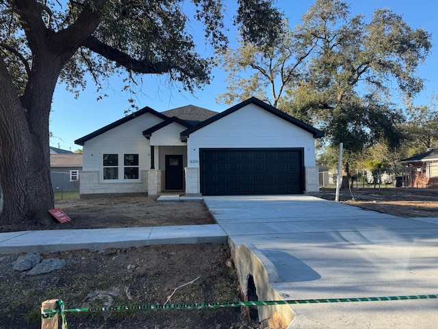 view of front of house with a garage