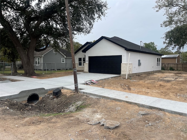 exterior space featuring a garage