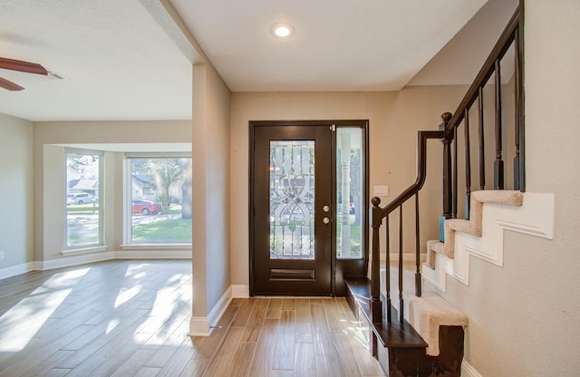 foyer featuring light hardwood / wood-style flooring