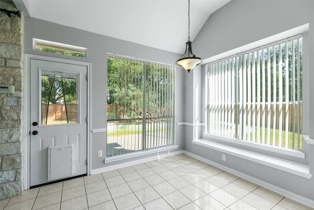 interior space with vaulted ceiling