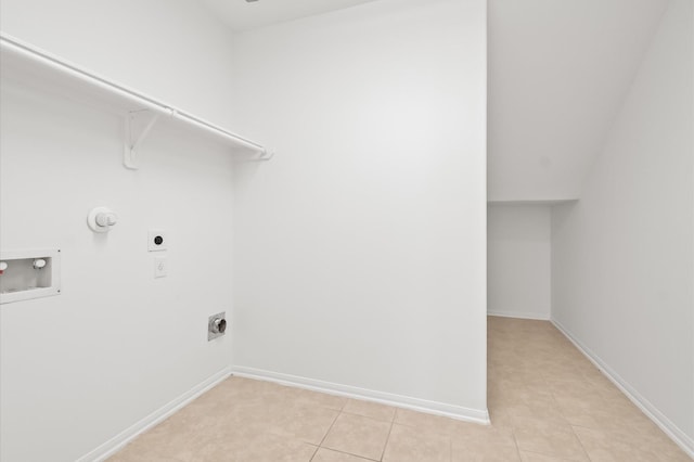 10 Garden Ridge Ct, Manvel, TX 77578 - laundry room with electric dryer hookup, hookup for a washing machine, gas dryer hookup, light tile patterned floors, and baseboards
