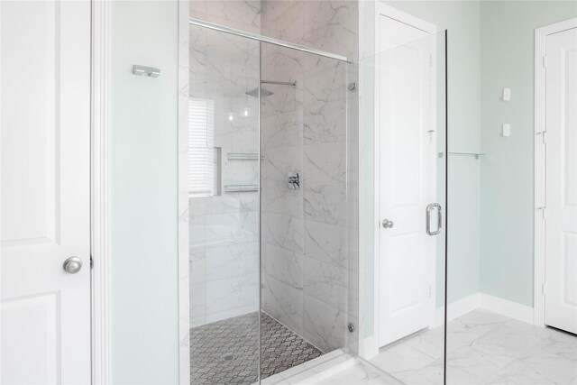 bathroom featuring walk in shower