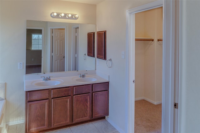 bathroom featuring vanity and tile patterned floors