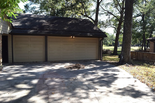 view of garage