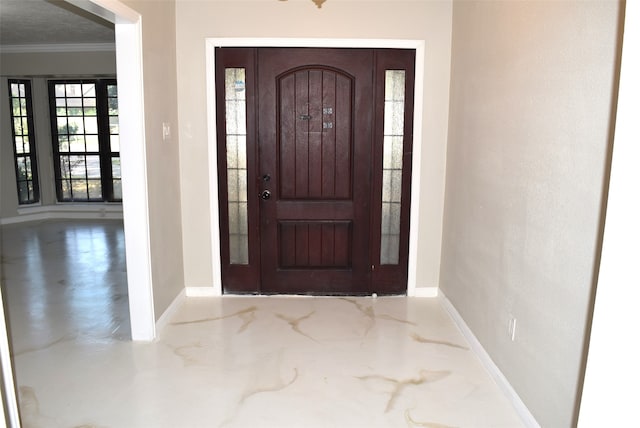 entryway with ornamental molding