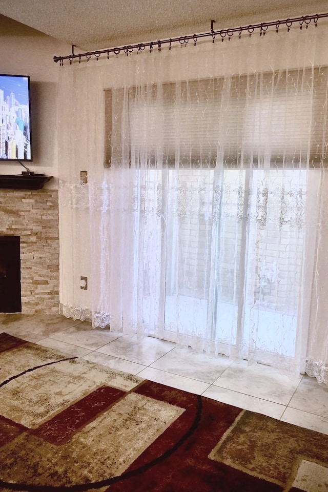 interior space featuring a textured ceiling