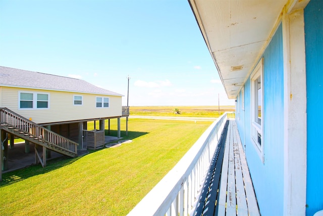 2619 Swan Ct, Surfside Beach, TX 77541 - view of grassy yard featuring stairway