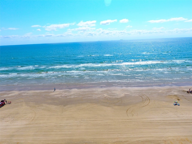 property view of water with a beach view