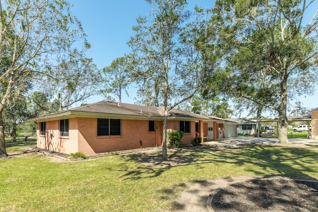 view of front of house featuring a front lawn and a patio